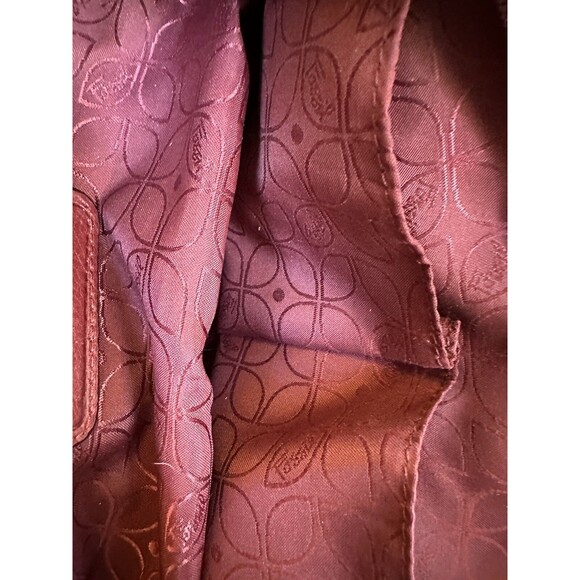 Fossil Red Leather Bag Shoulder Tote Satchel Handbag Pockets - Picture 9 of 11